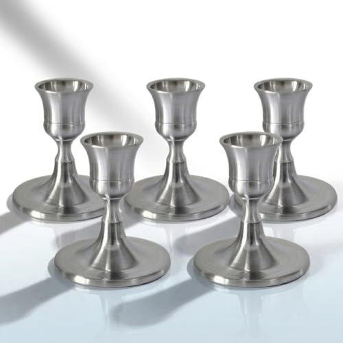 Silver Wine Glass Metal Candlestick Holders - Vintage Modern Metal Taper Candle Holders, Decorative Centerpiece for Table Mantel, Wedding Kitchen Home Decor, Wedding Gift,18Pcs - Image 2