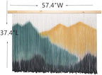 laddawan Extra Large Boho Wall Decor For Bedroom Macrame Wall Hanging Dip-Dyed Tapestry Modern Wooden Home Wall Art For Living room (Yellow) - Image 5
