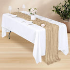 28 Pack Beige Cheesecloth Table Runner 17x108 Inch Semi Sheer Boho Gauze Cheese Cloth Fabric Table Runners, for Wedding Party Baby Shower Birthday Home Decor Garden Farmhouse - Image 3