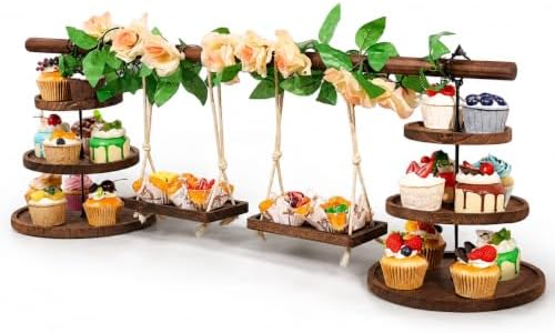 Large Wooden 3 Tier Cupcake Dessert Table Display Stand with Swing by Unknown
