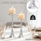 Cast Iron Candle Holder, 2 Pcs Candle Holders for Pillar Candles - Image 2