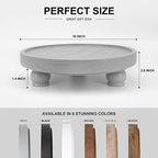 EOSAHR Wood Display Riser: Pedestal Stand for Modern Farmhouse Decor, Gray - Image 6