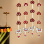 TIED RIBBONS 4 Pcs Kamdhenu Indian Hanging Decorations | Plastic, 2 feet | Lotus Wall Hanging for Backdrop Decoration, Diwali Decoration, Pooja, Mandir, Ganesh Chaturthi Decoration - Image 3