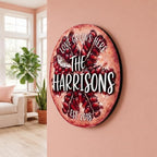 Personalized Family Name Sign, Custom Faux Pomegranate Slice Wall Decor, "Abundance & Joy" Kitchen Plaque, Flat MDF Board with Realistic 3D Fruit Print (Not Real Texture), Vibrant Housewarming Gift - Image 3
