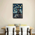 Metal Sign Vintage Tin Sign Miniature Schnauzer Starry Night Schnauzer Dapper Schnauzer in Night for Home City Park and Seasonal Celebrations Waterproof Aluminum 6×8 Inches with Metal Frame - Image 4
