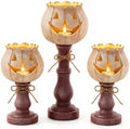 3PCS Pumpkin Tealight Candle Holder Set, Fall Decor, Halloween Party by Unknown