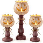 3PCS Pumpkin Tealight Candle Holder Set, Fall Decor, Halloween Party by Unknown