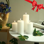 LUSHARBOR Flameless Candles, 4 Pack Battery Operated Candles with Remote, Real Wax LED Fake Candles with Timer Flickering for Christmas Wedding Home Party D3 H 5" 6" 7" 9" White - Image 6