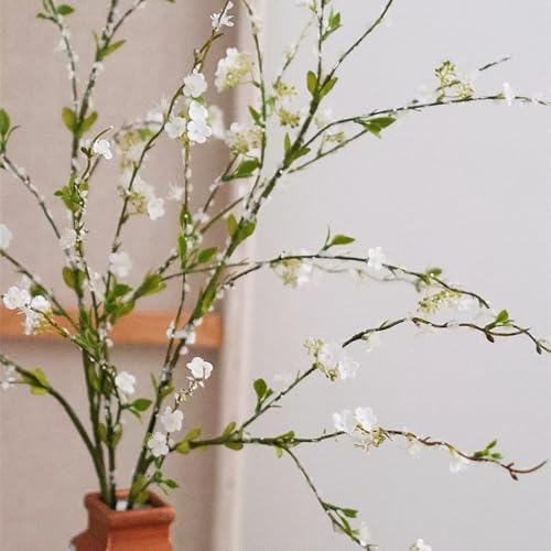 Melorca&Guilla Artificial Plants,4PCS 43.3" Green Snow Wilow Faux Branches for Vase Faux Greenery Stems,Artificial Branches Fake Plants for Shop Garden Office Home Décor - Image 7