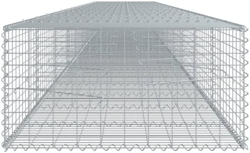 vidaXL Gabion Basket with Cover 354.3"x39.4"x19.7" Galvanized Iron - Image 6