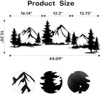 Xedatric Mountain Forest Metal Wall Art 15x44 Inch Nature Landscape Decor - Image 2