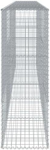 vidaXL Gabion Basket with Cover 196.9"x19.7"x59.1" Galvanized Iron - Image 6