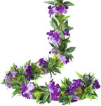Floweroyal 6 Pack Artificial Flower Garlands 15.8FT Fake Impatiens Vines Silk Flowers Hanging Impatien Ivy for Wedding Arch Party Home Garden Wall Decor (Purple) by FloweroyalCrafts