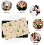 70s Decorative Placemats Set of 6, Atomic Starlight Mid-Century Modern Background Element Design, Washable, Waterproof, Heat Resistant, 12x18 Inches - Image 6