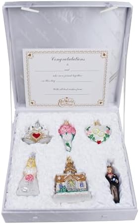 Wedding Collection Set of 6 Glass Old World Christmas Ornament 14011 - Image 7