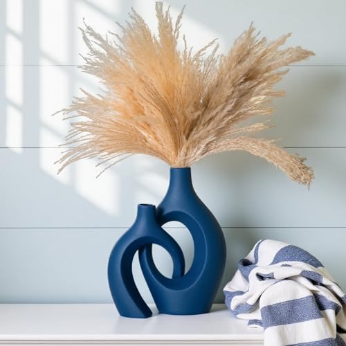 Lvases Snuggle Hollow Ceramic Vase of 2, Modern Minimalist Decorative Vases - Image 7