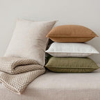 MIULEE Brown Boho Linen Decorative Pillow Covers 18x18 Inch Pack of 4 - Image 7