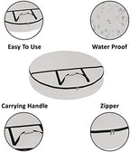 Covers & All Christmas Wreath Storage Bag 12 Oz with Carrying Handle & Dual Zipper - 100% Water Resistant Durable Material Storage Bag - Holiday Xmas Tear Resistant Bag (30" Dia x 7" H, White) - Image 2
