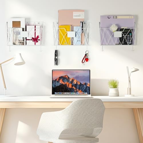 Wall File Organizer for Office, 6 Pack Metal Wall Baskets Wall File Holder - Image 3