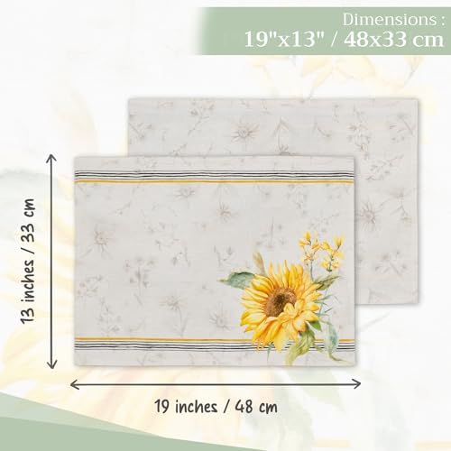 Maison d' Hermine Placemats Set of 4 Reusable 100% Cotton (13"x19") - Image 4