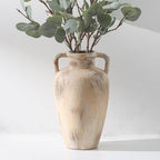 Ceramic Flower Vase, 11.41 Inch Tall Farmhouse Vase with Handles by Letsupgradeyourhome