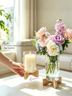 Hurricane Glass Candle Holders: Set of 2 Pillar Candle Holder - Image 2