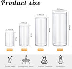 64 Pack Thick Glass Cylinder Vases 4,6,9,12 Inch Tall Clear Flower Vase Hurricane Floating Candle Holder for Table Centerpiece Wedding Home Decor - Image 2