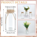 48 Pack Mason Jar Vases for Centerpieces, Clear Glass Flower Vase - Image 2