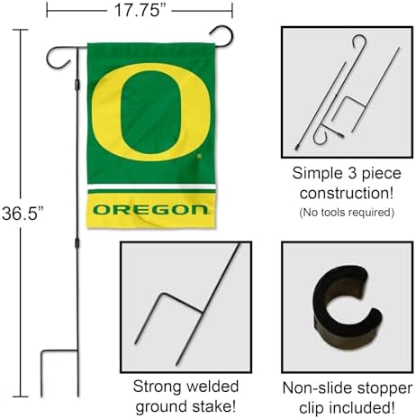 Oregon Garden Banner Flag with Flag Pole Stand Set - Image 3
