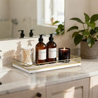 Bathroom Vanity Tray, 13" x 8" Oak Decorative Wooden Tray for Countertop - Image 2