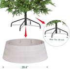 HarcoHome Christmas Tree Collar, 28.4" D Round Tree Base Cover Mixed with Natural Grain Fiber, Pet-Proof Plastic Xmas Tree Ring, Tree Skirt for Christmas Decorations, Easy Assembly (Beige) - Image 5