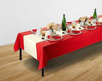 BloominGoods Disposable Table Runner for Dining Table, 16" 20-Pack Linen-Like Cream Paper Table Runners for Party, Wedding Or Event - Image 2