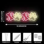Cute Dog Paw Neon Sign for Pet Store Grooming Salon, Dog Lover Wall Decor - Image 5