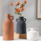 Ceramic Vase Set, 3Pcs Flower Vases for Modern Boho Farmhouse Decor, Decorative Vases for Pampas Grass & Dried Flowers, Distressed Finish by dreamloom