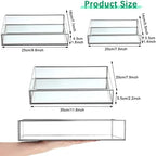 Jetec 3 Pcs Silver Mirror Vanity Tray, Glass Perfume Tray for Dresser - Image 2