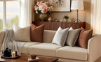 JUSPURBET 28x28 Euro Velvet Throw Pillow Covers Set of 2,Mocha Mousse - Image 3