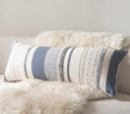 Cethom Boho Lumbar Pillow Covers 14x36 Inch Long, Navy Blue Textured Decorative Couch Pillow Cases for Farmhouse Home Decor, Accent Cushion Cover for Sofa, Bed, Living Room, Bedroom, Pack of 1 by Cethom