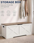Timberer 47.2" Storage Chest, Wooden Storage Bench, Entryway Shoes Bench - Image 4