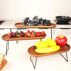 3 Tiered Tray Stand Platters, Three Tiered Stand with 12"/14"/16" Acacia Wood Tray,Collapsible Serving Charcuterie Stand Food Display Cupcakes Desserts Table Decorative Tray Set for Partys - Image 6