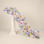 72inch Aisle Flower Garland with Chiffon Sheer Drape, Multi-Color Artificial Flowers Rose with White Butterfly Orchid, Floral Runner for Wedding Arch, Backdrop, Reception Table Decor, Ceremony Pathway by Unknown