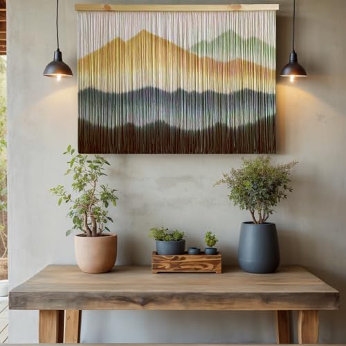 laddawan Extra Large Macrame Wall Hanging Dip-Dyed Tapestry Modern Wooden Home Wall Art For Living room Boho Handmade Wall Decor For Bedroom (Coffee) - Image 6