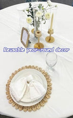 13.8" Set of 10 Round Woven Corn Husk Placemats by Delaqiko - Image 2