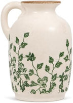 Tuscan Ceramic Vase for Home Decor,Green and Beige Pitcher Vases for Flower by Unknown