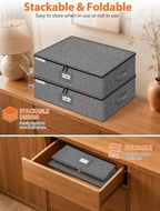 punemi Hard Shell China Platter Storage Containers for Moving, 2 Pack, Grey - Image 6