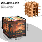 YETTASBIN Halloween Pumpkin Large Christmas Ornament Storage Box with Zipper & Adjustable Dividers, Storage Container with Lid & Handles for 64 Holiday Ornaments 3-Inch, 13 x 13 Inch - Image 4