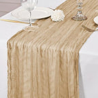 12 Pack Beige Table Runner 10Ft Cheesecloth Table Runner Rustic Gauze Table Runners Romantic Long Sheer Fabric Cheese Cloth Table Runners for Wedding Party Bridal Baby Shower - Image 6