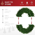 Best Choice Products 48in Large Artificial Pre-Lit Fir Christmas Wreath Holiday Accent Decoration w/ 250 Multicolor Lights, 714 PVC Tips - Image 6