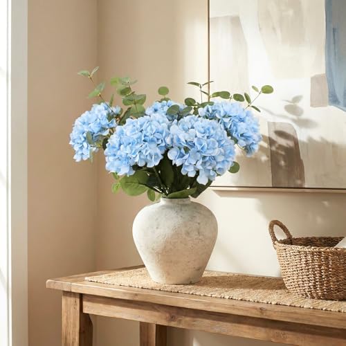RyddeligHome Blue Hydrangea Artificial Flowers Arrangement, Blue Home Decor - Image 2
