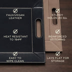 2-in-1 Serving Tray & Placemat | Faux Leather & Reversible - Image 6