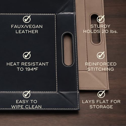 2-in-1 Serving Tray & Placemat | Faux Leather & Reversible - Image 6